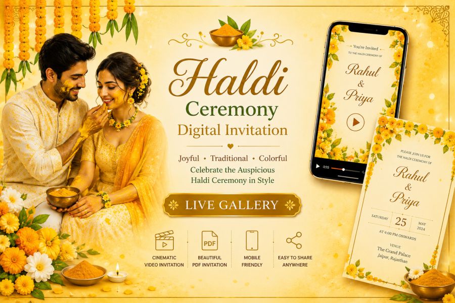 Haldi Ceremony E-Invitation Design – Celebrate Your Pre-Wedding Event in Style