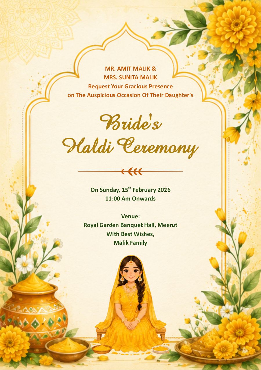 Haldi Ceremony E-Invitation Design