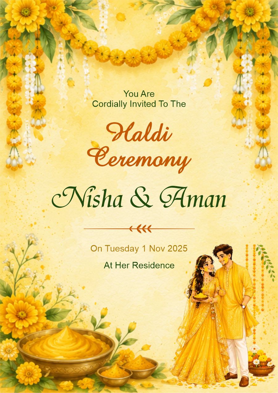 Haldi Ceremony E-Invitation Design