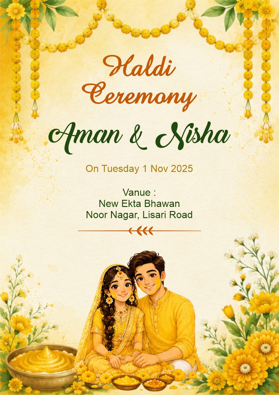 Haldi Ceremony E-Invitation Design
